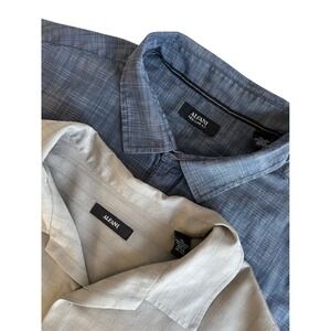 Alfani Men's XL Lot of 2 Short Sleeve Button Up Regular Fit Casual Shirts Collar